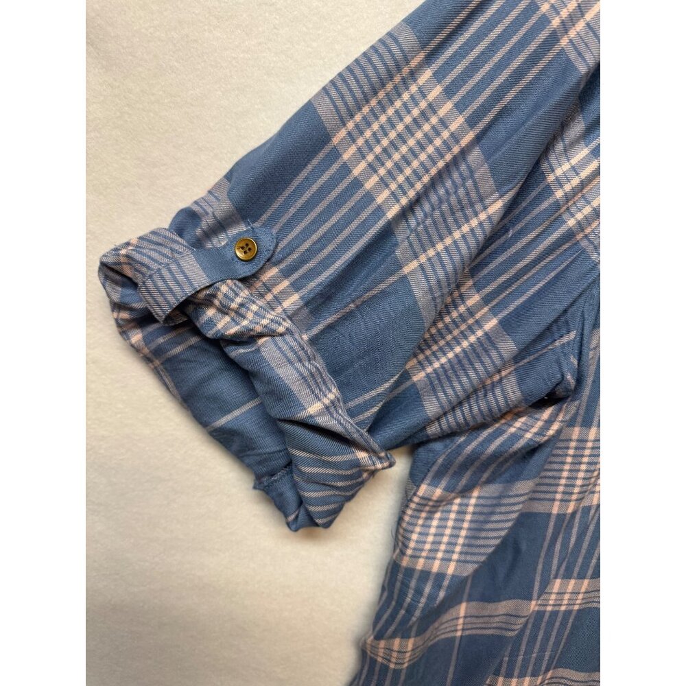 Womens AngelS Plaid Button-Up Blouse With Lace Details 3X - Picture 3 of 8